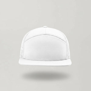 Richardson 168 trucker hat in white with personalized leather patch