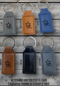 Personalized leather keychain with laser engraving - custom monogrammed key holder for corporate gifts and groomsmen