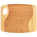 Bamboo two-tone cutting board with handle 13.75 x 11 inches laser engraving ready