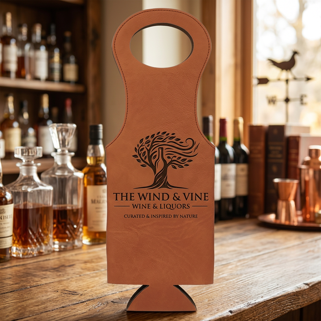 Leatherette Wine Bag – Custom Engraved