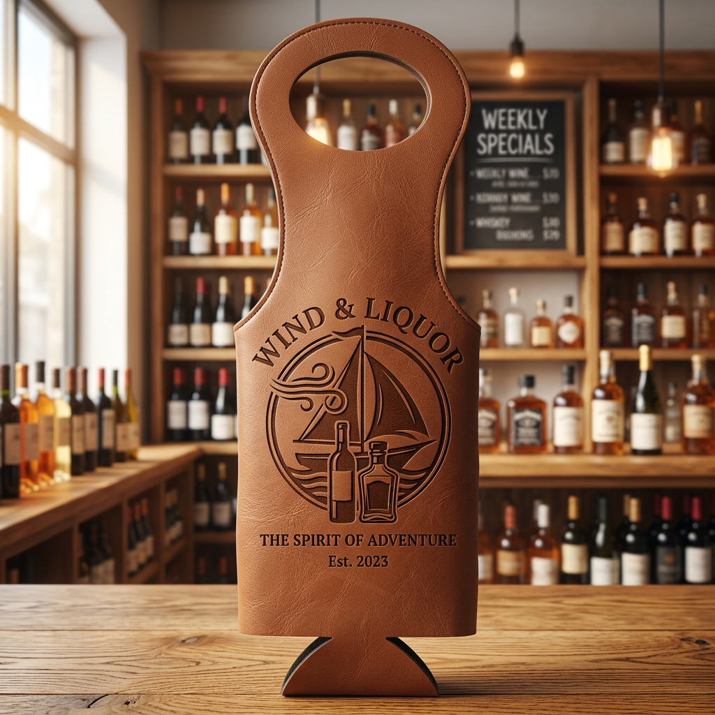 Leatherette Wine Bag – Custom Engraved