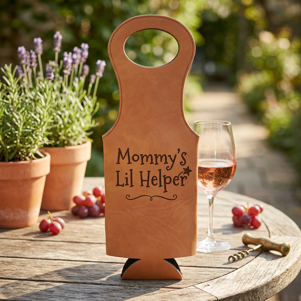 Leatherette Wine Bag – Custom Engraved
