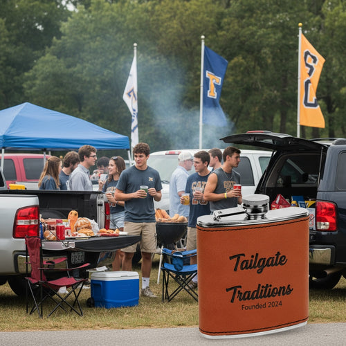 Engraved stainless steel flask for corporate gift