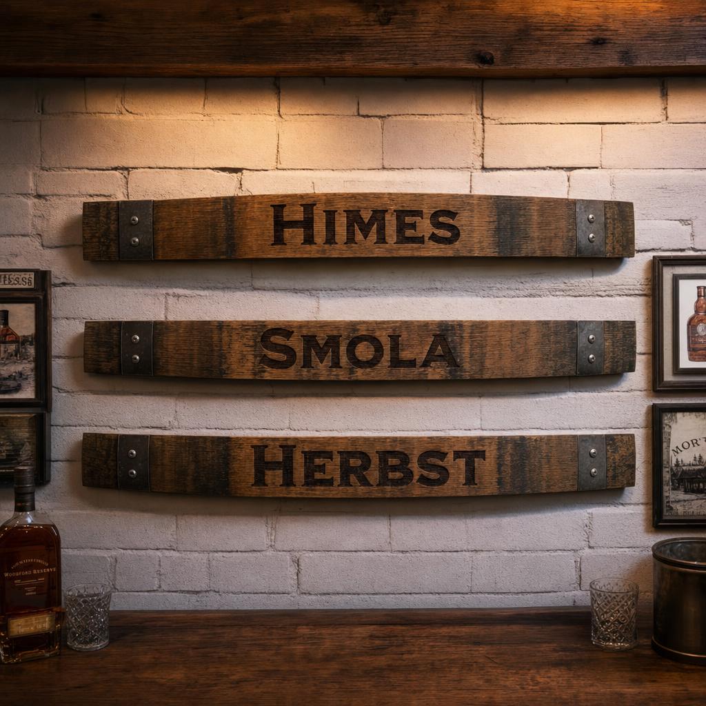 Personalized Laser Engraved Barrel Stave | Custom Bar Sign & Rustic Home Décor | Unique Gift